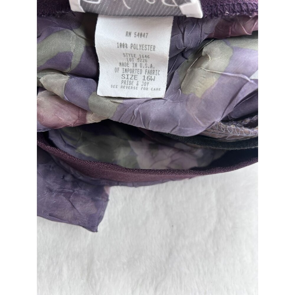 Pride & Joy Womens Floral Purple Sheer Open Front Cardigan Jacket Size 16W - Picture 4 of 9